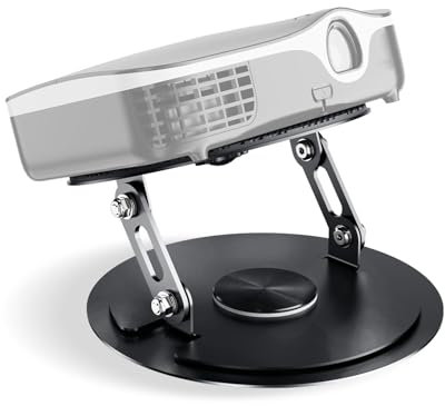Nakelulu Supporto per Proiettore da Tavolo, Staffa per Proiettore Rotabile 360 Gradi con Vite 1/4 Pollice, Compatibile con la maggior parte dei videoproiettori, adatto a home cinema e uffici