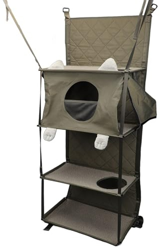 Tür Katzenbaum, Katzenleiter Faltbare Katzen -Eigentumswohnungstür mit Katzenmöbel Katzenbaum Katzenturm Bett Möbel mit Abnehmbarem Kissen und Glockenspielzeugkatze Kletterer für Innenkatzen