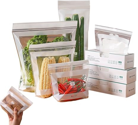 Sacchetti per sandwich Ziplock, sacchetti riutilizzabili per congelatore, 85 contenitori per alimenti a prova di perdite, confezione ermetica con chiusura ermetica assortiti per preparazione