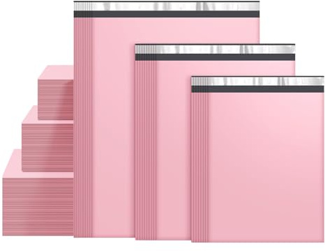 Famagic 60 Pack Pink Poly Mailers Variety Pack, 10x13&12x15.5&14.5x19 | Self Seal Shipping Bags for Clothes, Waterproof Polymailers, Tear-Proof Packaging Bags, Strong Adhesive Mailer Assorted Sizes