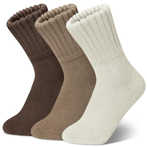 Womens Merino Wool Socks Winter Ski Warm Boot Socks Men Thermal Thick Cozy Hiking 3 Pairs