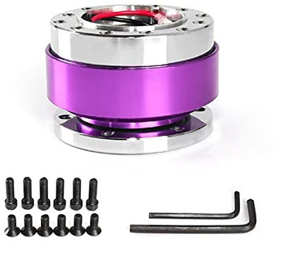 Pexorin Universal Aluminium Racing Lenkrad Snap Off Quick Release Hub Adapter Boss Kit Auto Sport Lenkrad Lenkradnabe(Purple)