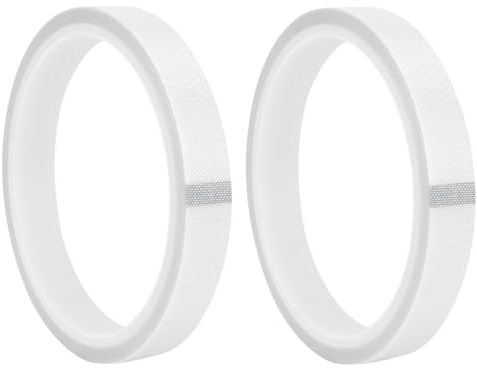 Misuyue 2 Rollen Teflonband Selbstklebend 10mm x 10M, Hitzebeständiges Klebeband, PTFE Teflon Tape für Vakuumiermaschine Impulsversiegeler, Hitzebeständiges bis 300℃ (Weiß)