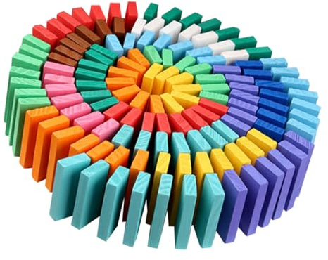 Supvox 120 Stücke Holz Domino Spielzeug Mit Buntes Domino Blöcke Für Junge Mädchen Frühpädagogisches Bausteine Spielzeug Für Rennspiel