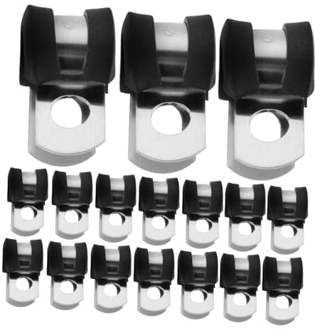 Parliky 20 pièces Lot de Pinces de Serrage Acier Inoxydable avec Coussin Caoutchouc Colliers pour Câbles Tubes et Tuyaux Petites Pinces Flexibles pour Fixation Sécurisée