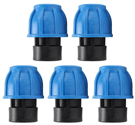 Raccordi idraulici Tubo dell'acqua Connettore rapido Kit di accoppiamento Filettatura femmina Diritta 5 pezzi PE Plastica per tubo dell'acqua PPR PE PVC (25xG3/4)