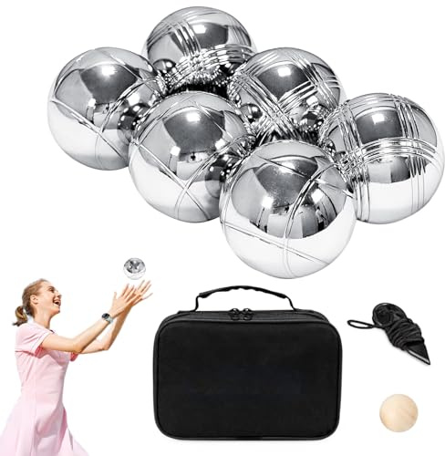 Juego de Bolas para Boules | Kit de Juego de Juguete Divertido con Bolsa de Transporte | de Bolos con Bola Sólida,para Actividades de la Familia en el Jardín Trasero, la Playa, el Aire Libre, lo