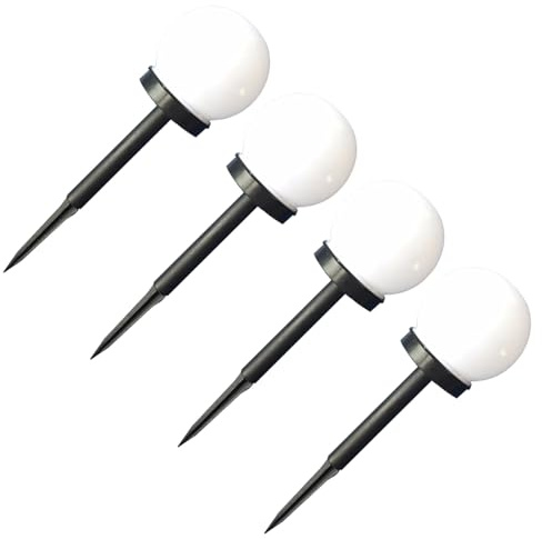 jojofuny Lámparas Solares para Jardín Forma de Burbuja, 4 Unidades, Luz White Automática Resistente Intemperie para Exteriores y Entrada