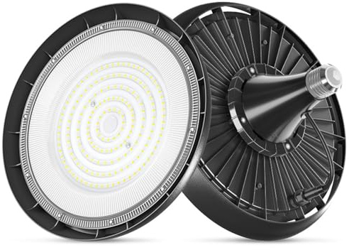 WAOCXZM UFO LED High Bay Light 200W, 4 Pack 22000LM High Bay LED Shop Light Bulb E40 E27 UL Listed Alternative to 600W MH/HPS for Gym Factory Warehouse Barn(1pc,100W-E40)