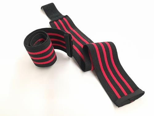 Inzer, Iron Z Handgelenkbandagen – Kraftdreikampf, Gewichtheben, CrossFit, Krafttraining, schwarz / rot, 20 - Medium