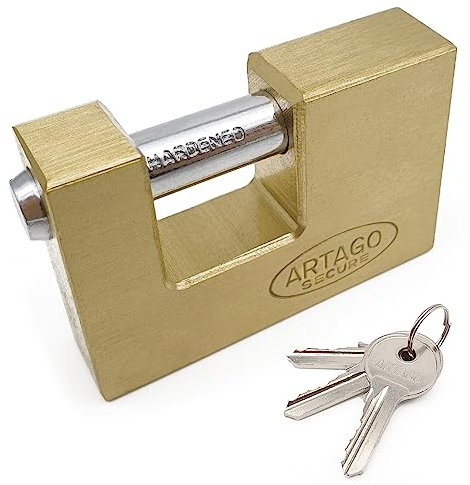URBAN REC-70 Candado Seguridad Rectangular de Laton Anti Sierra, Cierre Acero Endurecido Ø11mm 70mm Universal para Cerrojos, Rejas, Verjas, Taquillas