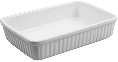 Mason Cash 2001.545 Collection Fine Stoneware Rectangular Baking and Serving Dish, Ceramic, White, 23 x 14 x 5 cm