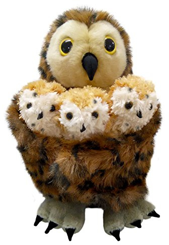 The Puppet Company - Hide Away Puppets - Tawny Owl with 3 Babies Hand Puppet