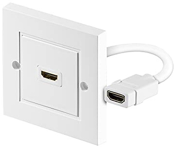 Prise Murale HDMI, Doré, Blanc, 86mm Longueur, 86mm Hauteur - 51722, 51722-GB