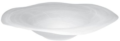 budawi® Brunnenschale „Flower“ – runde Glasschale Ø 40 cm – Farbe Weiß – dekorative Schale für Nebler, Zimmerbrunnen & Raumgestaltung