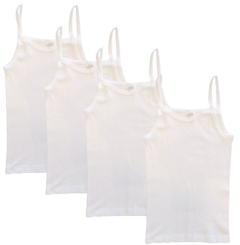 HERMKO 2460 4er Pack Mädchen Träger Top, Unterhemd aus Bio-Baumwolle