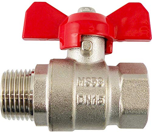 Fittingstore - Kugelhahn 2-teilig, mit vollem Durchgang - Innen-/Außengewinde bis 25 bar Druckluft Wasser Ventil (Gewinde: G 1)