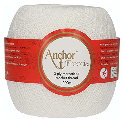 Anchor 4769016-07901 Häkelgarne, 100% Baumwolle, 7901, Stärke 16, 1540 meter