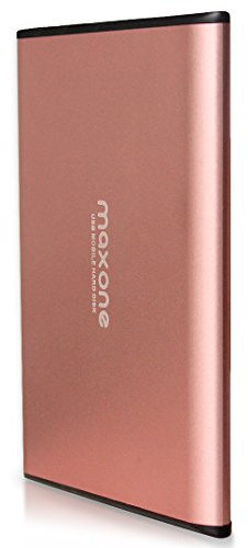 Disque Dur Externe Portable 320Go - 2.5'' USB 3.0 Ultra Fin Tout-Aluminium Stockage HDD pour Xbox One, PS4, PC, Mac, Laptop, Ordinateur de Bureau, Ordinateur Portable, Wii U, TV, Windows (Rose Pink)