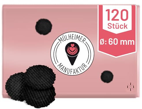 Cono per gelato Nero | Ø60mm | 120 pezzi | Bottoncini di cialda croccanti per decorare coppe gelato, frullati & Co.