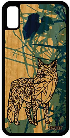 utaupia Coque en Bois pour iPhone XR Silicone Renard 256 Go Etui Ethnique Tribal Rigide pour iPhone XR
