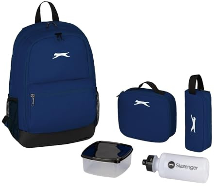 Slazenger Backpack and Lunch Box Full School Set Navy
