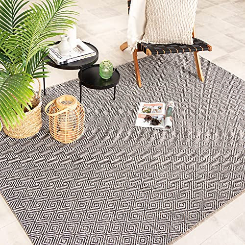 FRAAI | Home & Living In- & Outdoor Teppich - Summer Tile Grau - Wetterfest - Polypropylen - Flachgewebe - Balkon, Garten/Terrasse - Terrasse - Rug