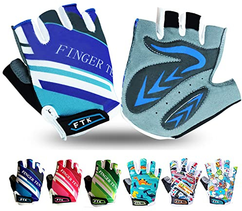 LOVMEAD Fahrradhandschuhe Kinder Fingerlos für Jungen Mädchen Alter 4-12, MTB Handschuhe Paar Mädchen Jungen Outdoor Sport Rennrad Fahrrad Bike Halbfinger Handschuhe Frühling Sommer