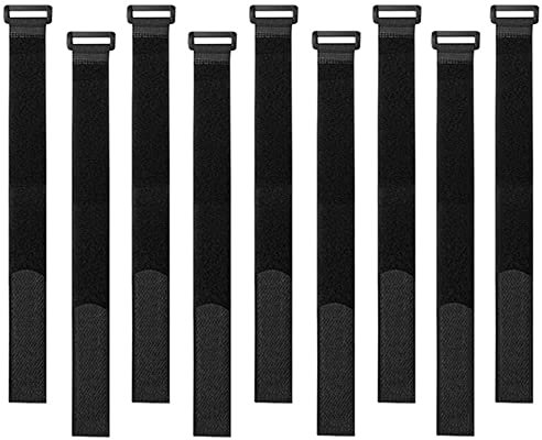 Aiqeer 30 Pezzi 20 cm Nero Fascette, Fascette Cavi Riutilizzabili, Cinghie gancio e passante multiuso, per Gestione dei Cavi