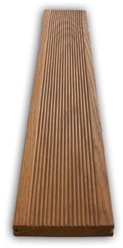 Terrassendielen Thermoesche Thermoholz Holzterrasse Glatt/Geriffelt Nut-Profil 20x130x1800 mm AA 8 Stück