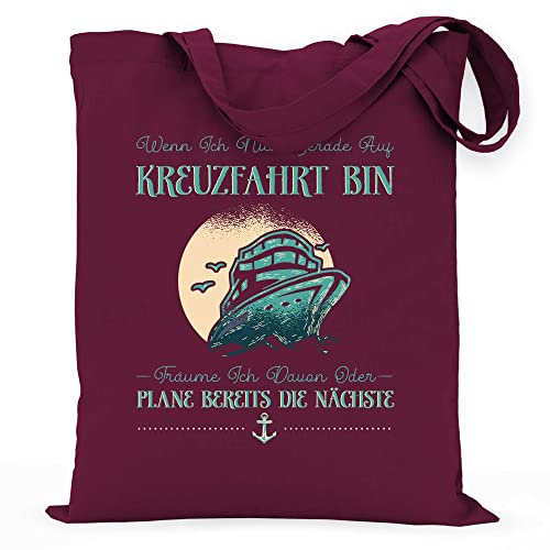 wowshirt Stoffbeutel Jutebeutel Wenn Ich Nicht Gerade auf Kreuzfahrt Bin Geschenk Kreuzfahrtschiff Seereise Schiff