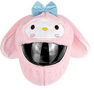 BYNYXI Motorradhelm Cover Plüsch Hase, Stoff-Cover für Motorradhelm Überzug Plüsch Tier Kaninchen Helm Lustiger Schutzhülle Motorradhelm Reitausrüstung Cartoon Helmbezug Motorradhelm Abdeckung