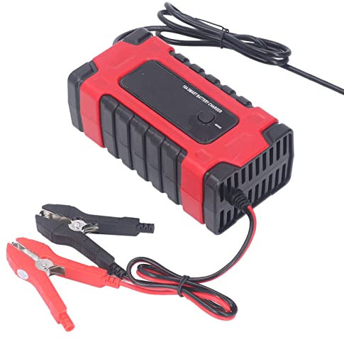 Autobatterieladegerät, 12 V 24 V, Intelligentes Vollautomatisches Batterieladegerät, Erhaltungsladegerät für Auto, LKW, Motorrad, Rasenmäher, Marine (EU-Stecker)