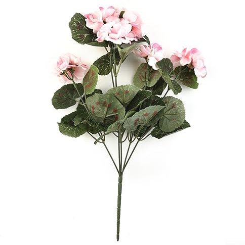 CARMOTTER Künstliche Geranie, 36Cm Pelargonium Pflanze Seide Blume ist UV-beständig, für Familientreffen Dekoration