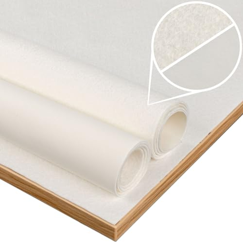 ANRO Tischschoner Tischdeckenunterlage Tischpolster Unterlage Tischdecke Meterware Schutzunterlage Tischschutz Molton Größe Wälbar Glatt 1,5mm mit Vlies 120 x 140 cm