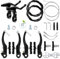 Set Freni Bici, Freni a V Brake per Biciclette, V Brake Set Anteriore e Posteriore con Cavi Freno Bicicletta e Kit di Leve dei Freni per La Maggior Parte delle Mountain Bike e Bici da Strada (Nero)