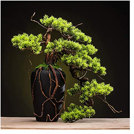 Künstliches Bonsai Künstlicher Bonsai-Baum, künstliche Topfpflanzen, Zimmerpflanzen, Desktop-Zen-Dekoration, künstliche Grünpflanze for Zuhause, Küche, Büro, Bücherregal, Garten für den Innenministeri