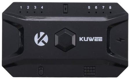 Jikoiuty Bluetooth Hub USB 5.0-Konverter, Kabelgebundene Tastatur und Maus zu Kabellosem Hub-Adapter, Unterstützt 8 Geräte für Tablet, Laptop, Mobilgerät
