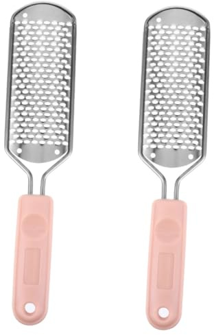 Ipetboom 2pezzi Raschietto Per Piedi Acciaio Inossidabile Rimuovi Morta e Calli Strumento Ergonomico Per Pedicure Design Compatto Per Appendere Facile Da Usare e Resistente