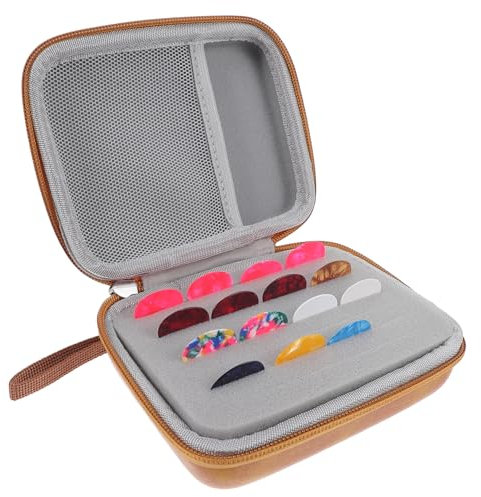 VICASKY Guitar Pick Holder Bag Acoustic Guitar Pick Storage Organizer Soft Foam Lining Random Color