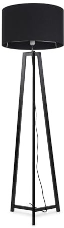 ValueLights | Black Wood Tripod Floor Lamp with Black Fabric Drum Lampshade Living Room Light | Floor Lamps, Home Décor & Improvement Essential