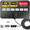 2024 Indoor Digital TV Aerial - Smart TV Antenna With Booster for Freeview DVB-T2 Reception, Support 4K 1080P HDTV,16.4ft Coax Cable Included