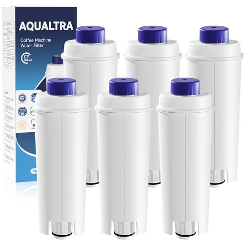 AQUALTRA Filtro Acqua per Macchina da Caffè di Ricambio per DLSC002, SER3017 & 5513292811, Compatibile con ECAM, ESAM, ETAM, BCO, EC Serie (6 Pezzi)
