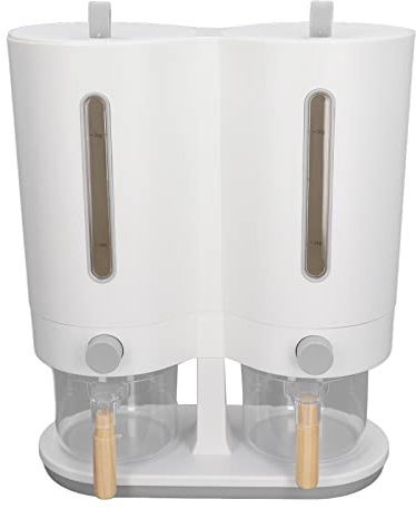 Grcfumo 5kg Rice Dispenser, Press Type Cover Opening Grain Storage Box, Double Barrel Metering Rice Container for Restaurants Kitchen (GrcfumoPG5Ki9-11)
