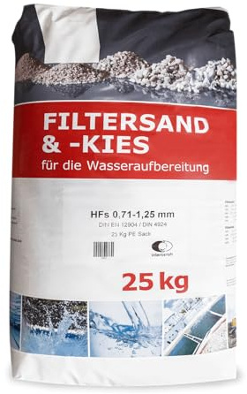 Filtersand Quarzsand Sand Kies Kiesel Pool Filter Sandfilter Poolsand Für Sandfilteranlage Poolfilteranlage 0,71-1,25mm 25kg Sack / 1 Karton Wolff & Müller
