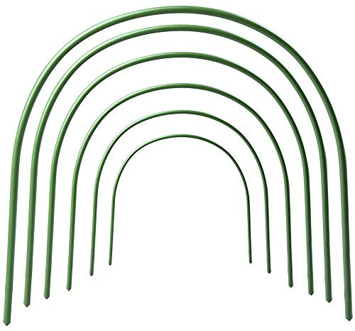 Cerchi da giardino multifunzionali 6PCS Serra antiruggine Grow Tunnel Giardino Paletti per piante rivestiti in plastica