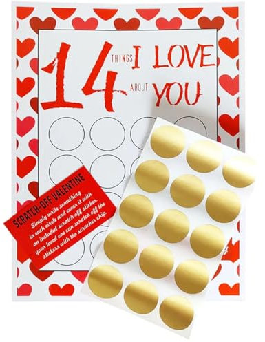 IKOPFLN 1 set 14 piccole cose che mi piace fare Gratta e Vinci in Carta Premium 28x21cm per Coppia Incontri San Valentino Incontri Coppia Test Silenzioso