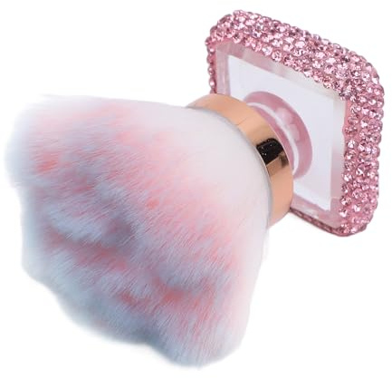 Soft Nail Dust Brush, Nail Dust Powder Remover Brush with Nylon Hair, Nail Duster Brush, Nail Dust Cleaner Brush, Suitable for Nail Art and Dusting Powder, for Makeup (Pink)