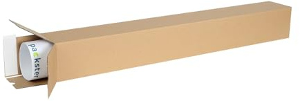packster 20x Versandhülse Versandbox Posterkarton eckig selbstklebend 867 x 110 x 110 mm A0 Selbstklebestreifen Braun