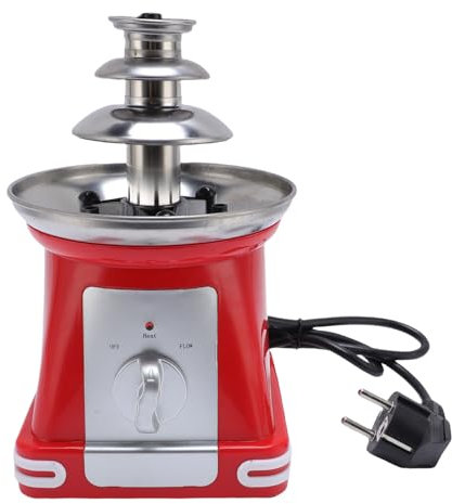 Mini Fuente de Chocolate de 3 Niveles, Máquina de Fuente de Fondue de Chocolate Eléctrico de Acero Inoxidable para Boda de Fiesta de Cumpleaños (Enchufe de la UE 220V)